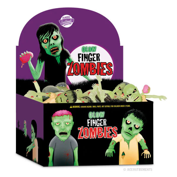 Glow Zombie Finger Puppets - Bulk Box
