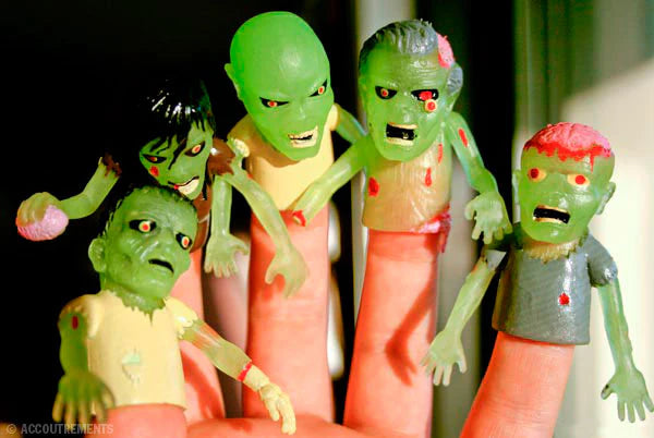 Glow Zombie Finger Puppets - Bulk Box