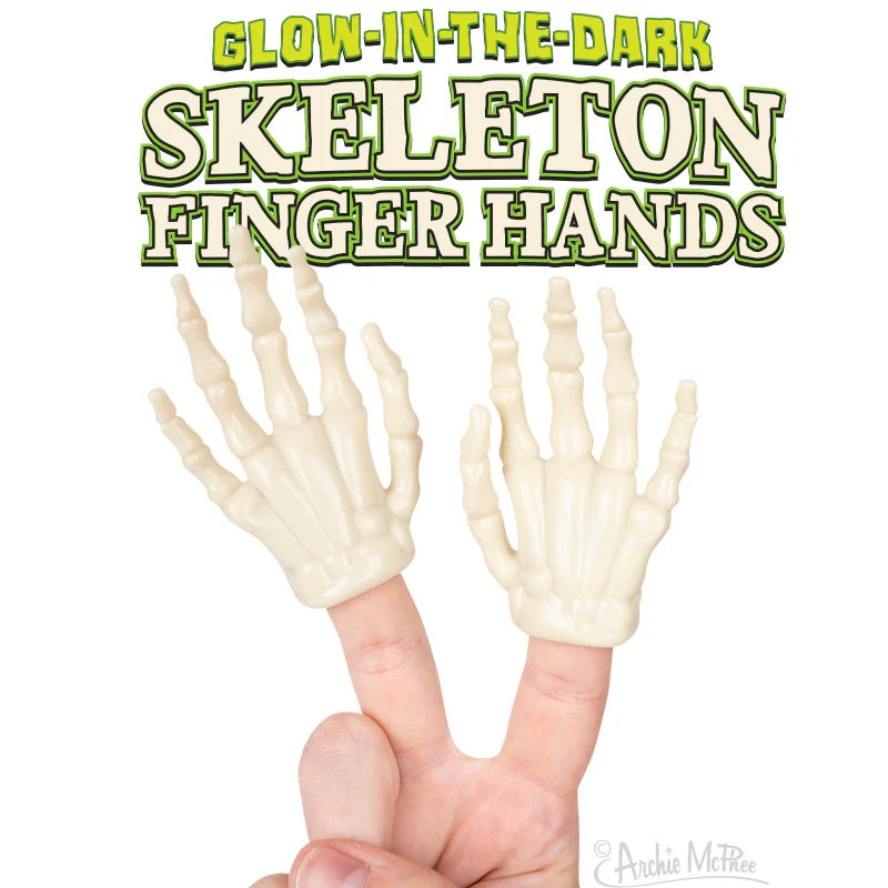 Glow-in-the-Dark Skeleton Finger Hands - Bulk Box