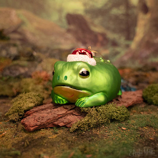 Grumpy Frog Ornament