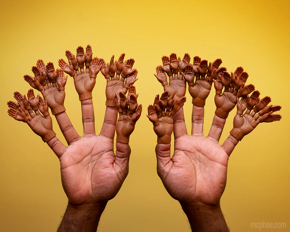 Finger Hands For Finger Hands - Dark Skin Tone - Set of 10