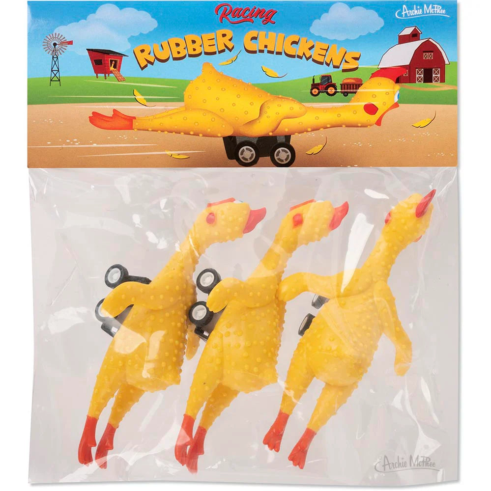 Racing Rubber Chickens - Set of 3