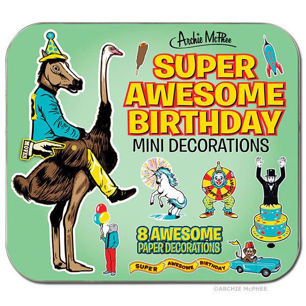 Super Awesome Birthday Mini Decorations