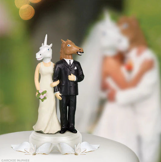 Unicorn and Horse Wedding Cake Topper