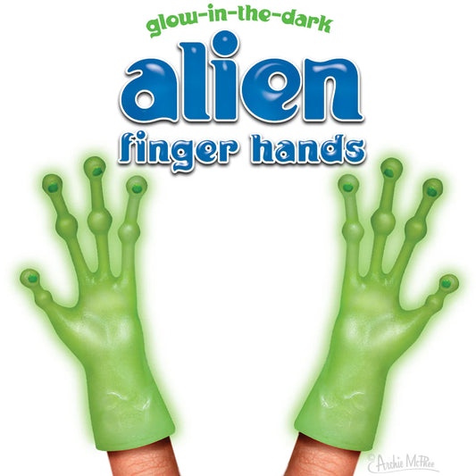 Glow-in-the-Dark Alien Finger Hands Bulk Box