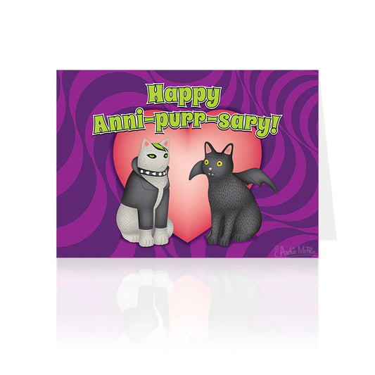 Happy Anni-purr-sary Goth Cats Greeting Card