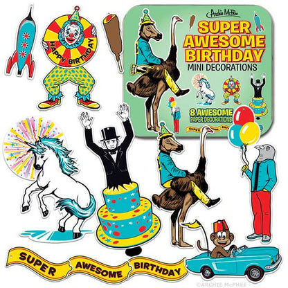 Super Awesome Birthday Mini Decorations