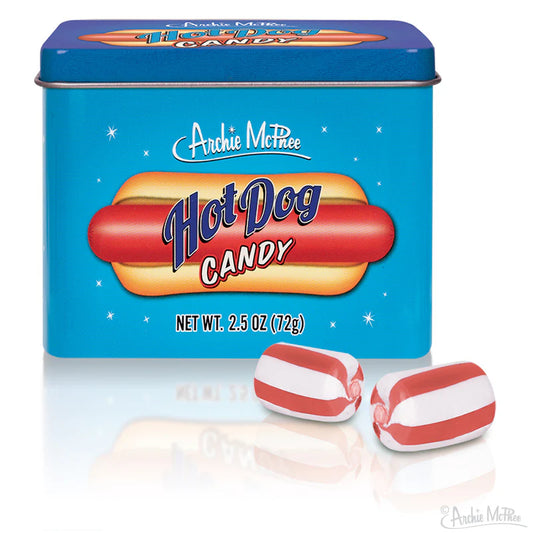 Hot Dog Candy in Tin